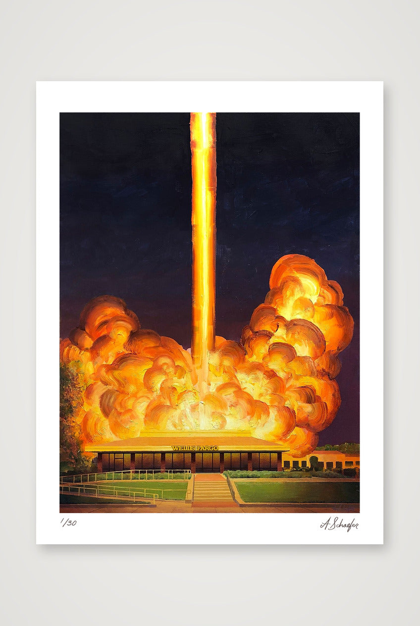 Wells Fargo Struck By Space Laser Vista CA — 30×40cm, 12×16" Print only