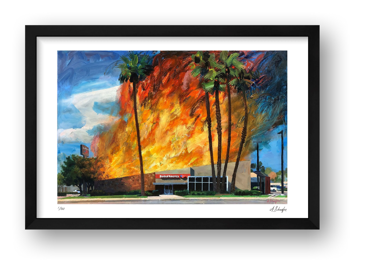 Bank of America in Flames Clairmont Mesa — framed