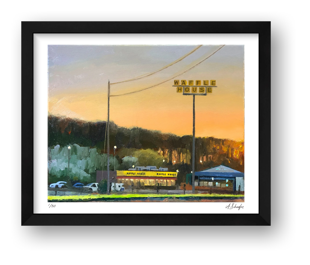 Waffle House Sunset — framed