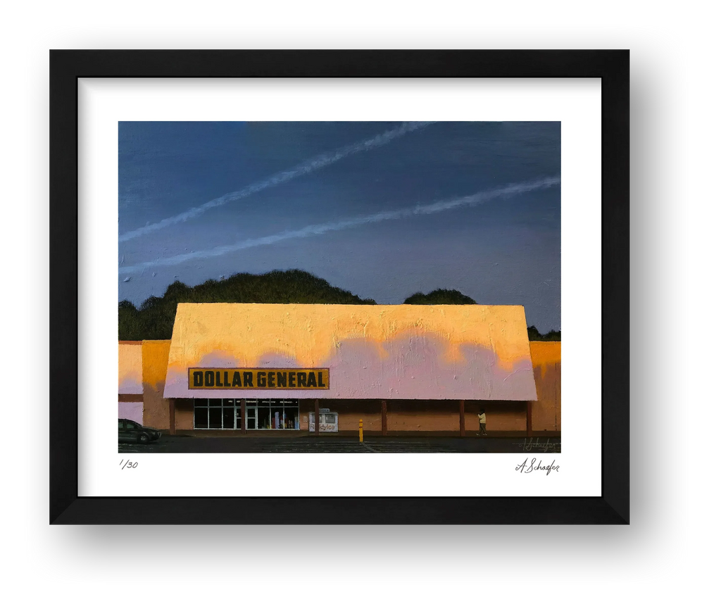 Low Country Sunset, Dollar General — framed