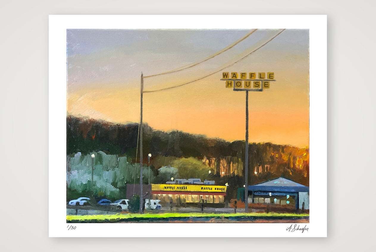 Waffle House Sunset — 35×28cm, 14×11" Print only